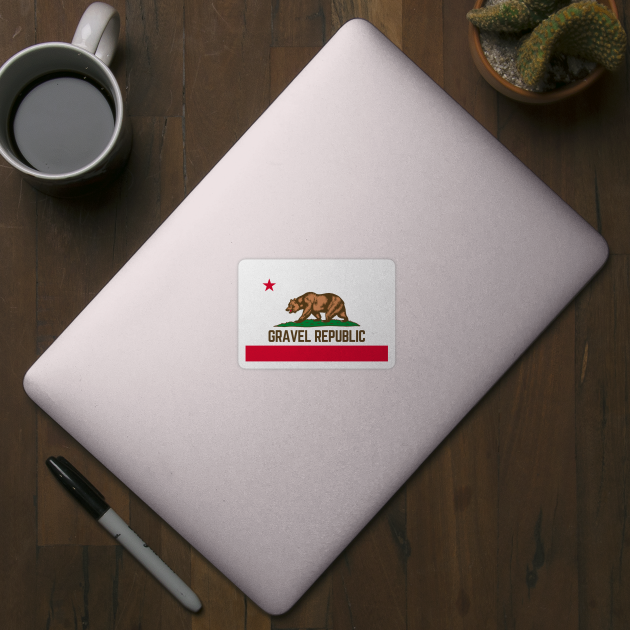 GRAVEL REPUBLIC STICKER, CALIFORNIA GRAVEL STICKERS, GRAVEL BIKES STICKERS, CALIFORNIA CYCLING, GRAVEL BIKE CALIFORNIA STICKERS, GRAVEL BIKE STICKER by CyclingTees